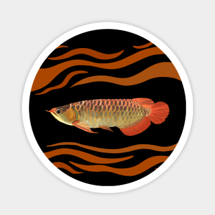 Orange Arowana Fish - Orange Waves Magnet